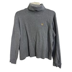 90s Lauren Ralph Lauren Gray Turtleneck Long Sleeve Size LP Crest Old Money